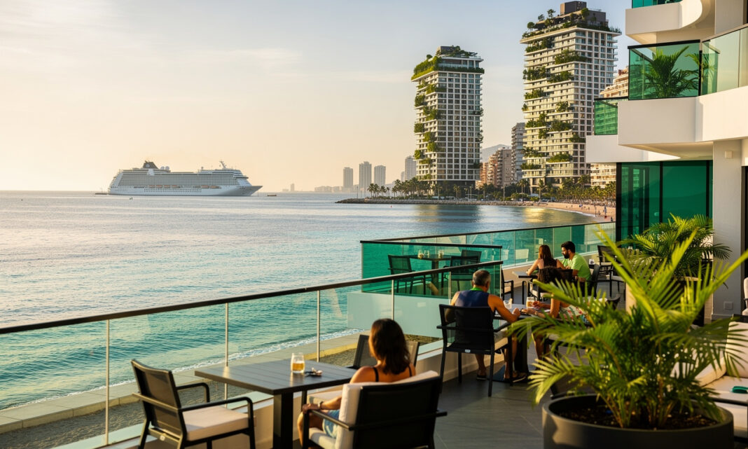Benidorm es ciudad verde europea 2028 (European Green Leaf) — imagen ilustrativa generada con FLUX