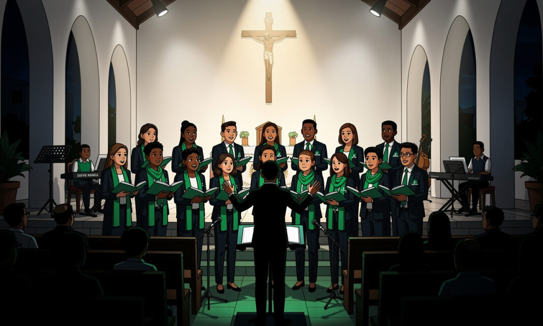 El Sistema Punta Cana inicia temporada de conciertos de música sacra en Verón — imagen ilustrativa generada con FLUX